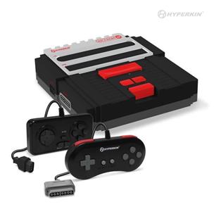 RetroDuo Nintendo NES & SNES 2in1 Twin Video Game Console System -  Black/Red